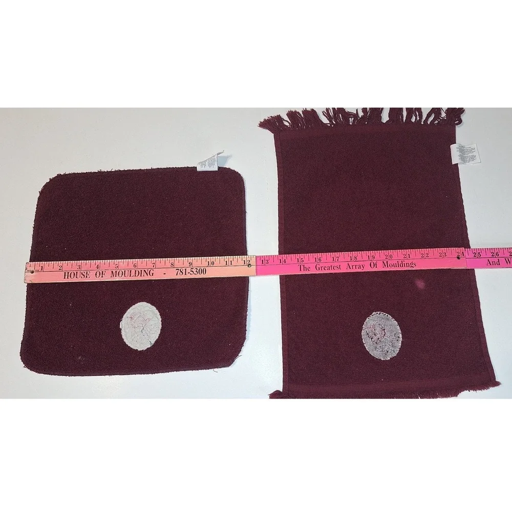 Cannon Vintage Burgundy Towel Set 4pc Pink Rose Floral Applique Cotton Canada